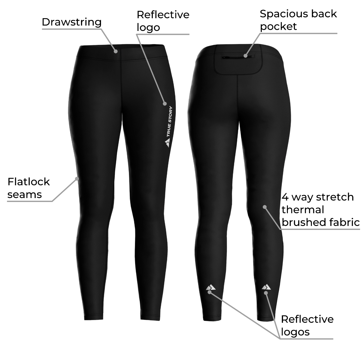 Women's ELITE Thermal Running Tights - Black